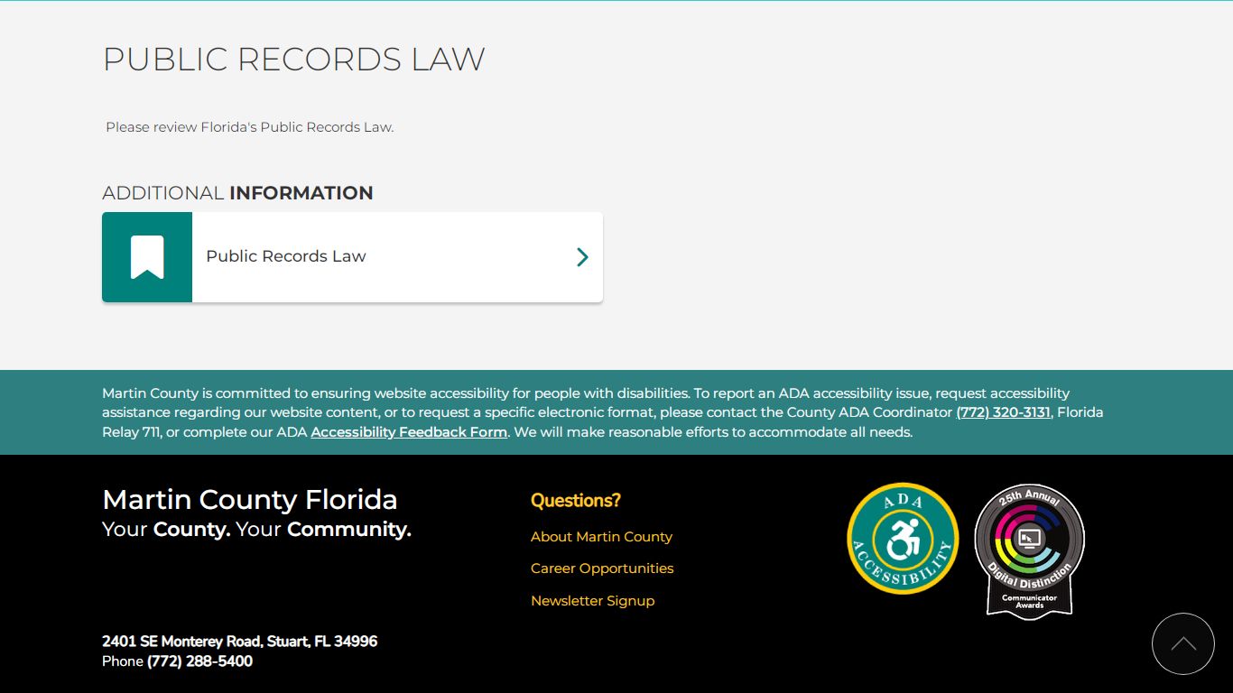 Public Records Law | Martin County Florida